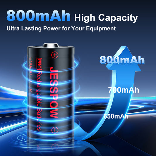 CR123A 4 Pack 3.7V Rechargeable Battery with Charger