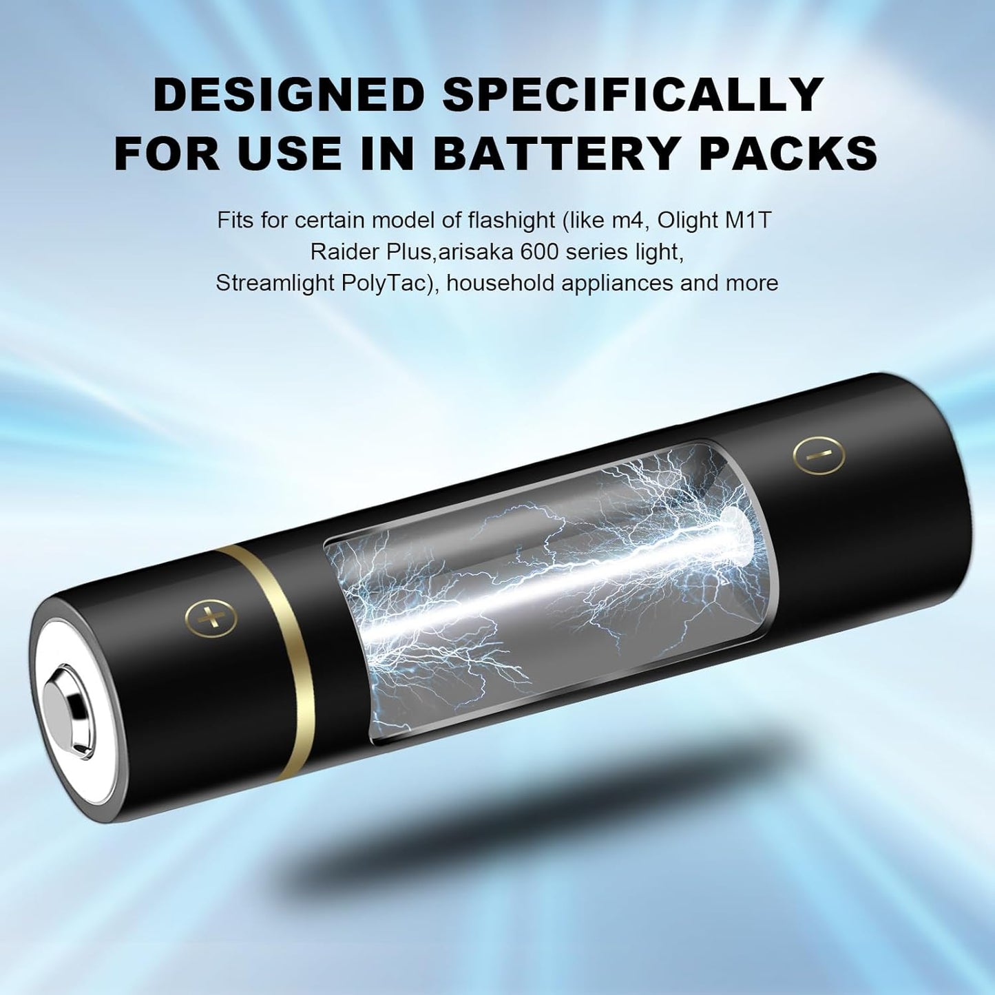 16650 Rechargeable Battery 3.7V - 2 Pack
