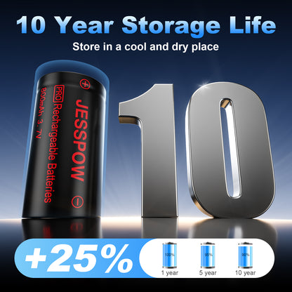 CR123A 4 Pack 3.7V Rechargeable Battery with Charger
