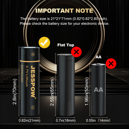 21700 2 Pack Rechargeable Battery with Charger