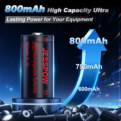 CR123A 32 Pack 3.7V Rechargeable Battery with Charger
