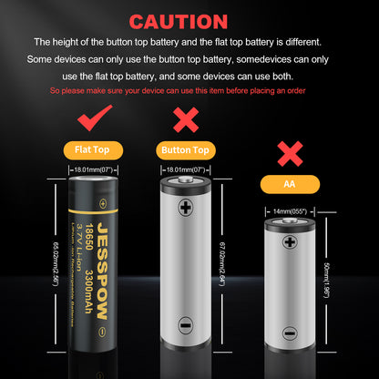 18650 Rechargeable Battery - 6 Pack