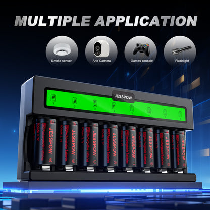 CR123A 32 Pack 3.7V Rechargeable Battery with Charger