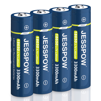 18650 Button Top Rechargeable Battery - 4 Pack