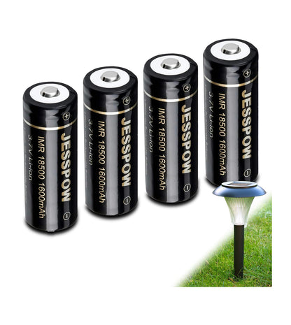 18500 Button Top Rechargeable Battery 3.7V - 4 Pack