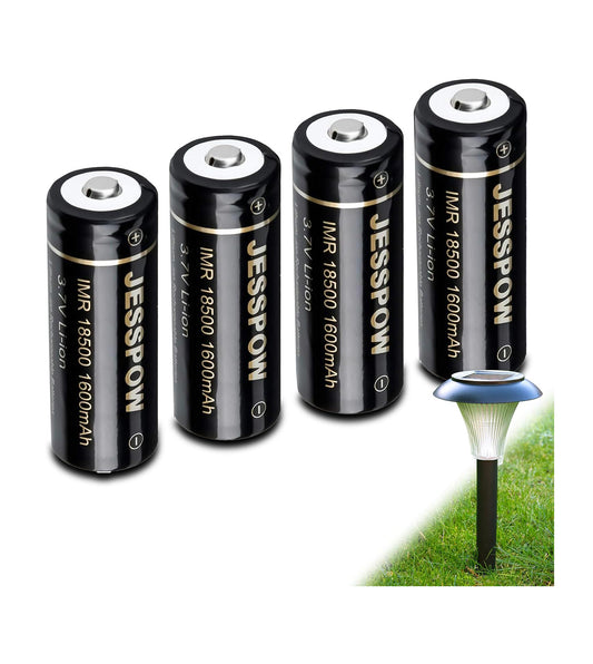 18500 Button Top Rechargeable Battery 3.7V - 4 Pack