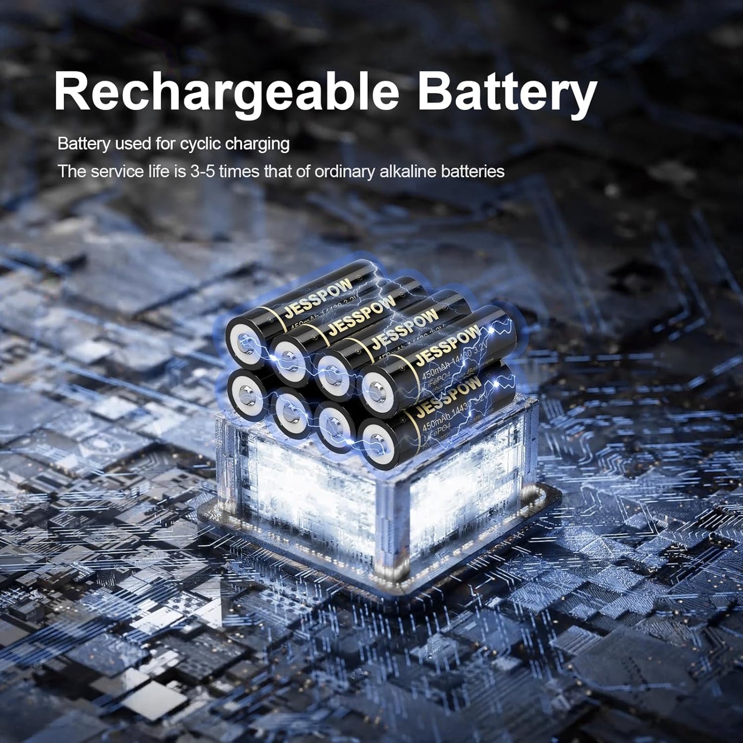 14430 Rechargeable Solar Battery 3.2V - 8 Pack