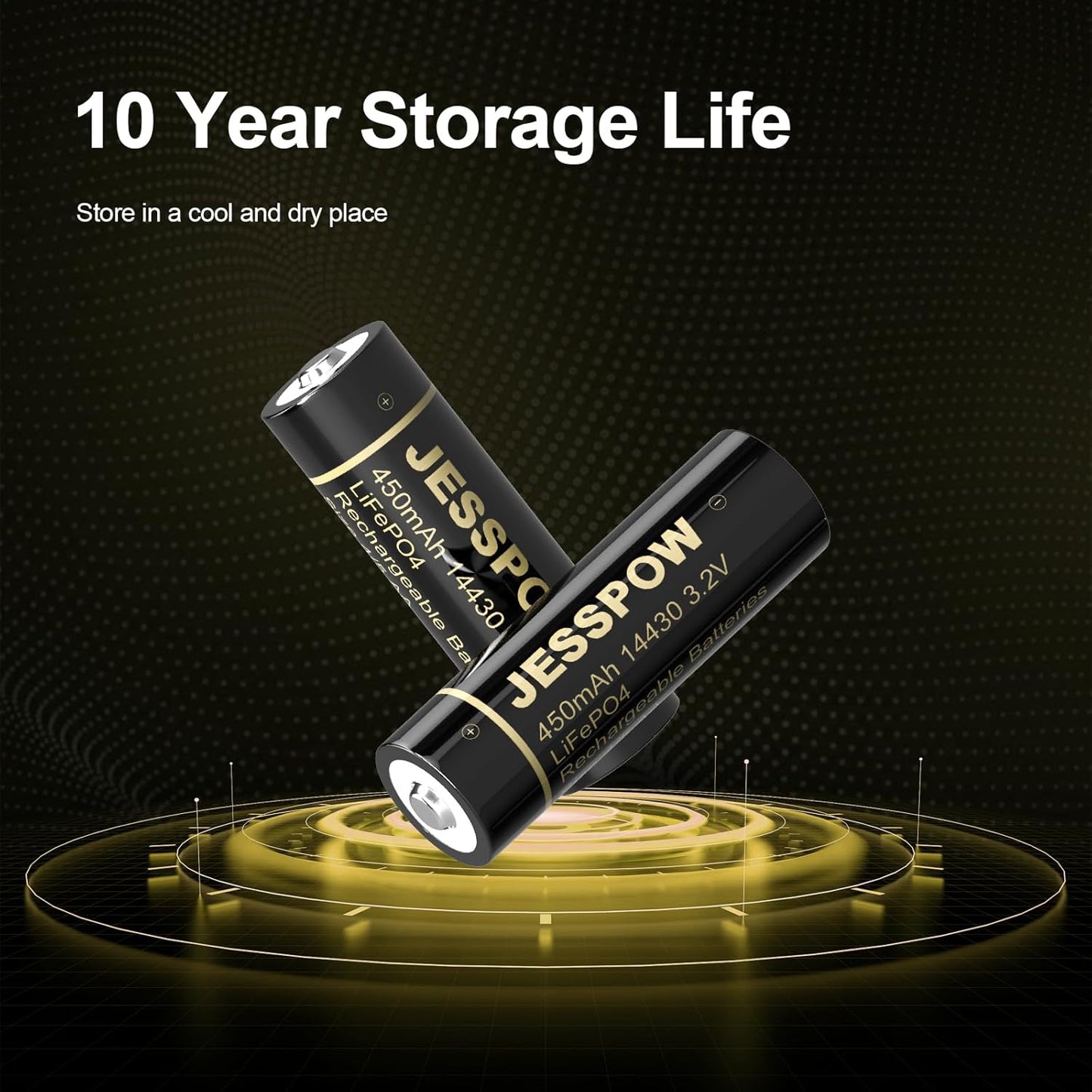 14430 Rechargeable Solar Battery 3.2V - 8 Pack