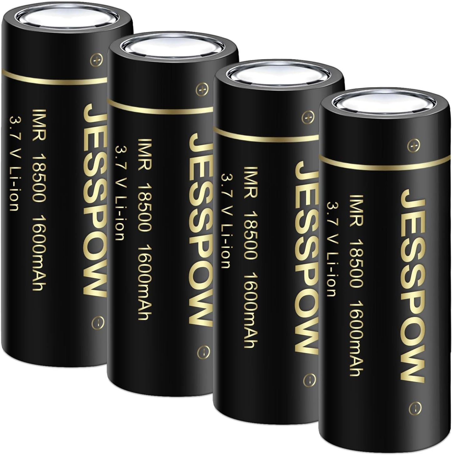 18500 Flat Top Rechargeable Battery 3.7V - 4 Pack