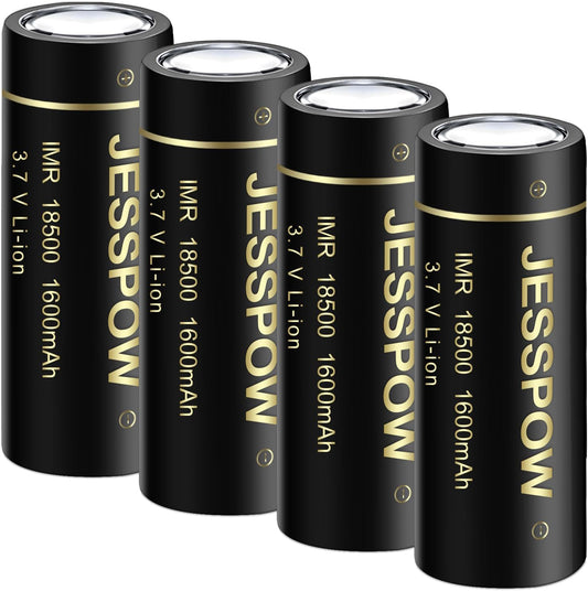 18500 Flat Top Rechargeable Battery 3.7V - 4 Pack