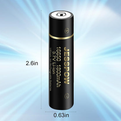 16650 Rechargeable Battery 3.7V - 2 Pack