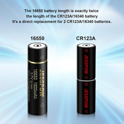 16650 Rechargeable Battery 3.7V - 2 Pack